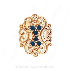 GS534 S - 14 Karat Gold Sapphire Slide 